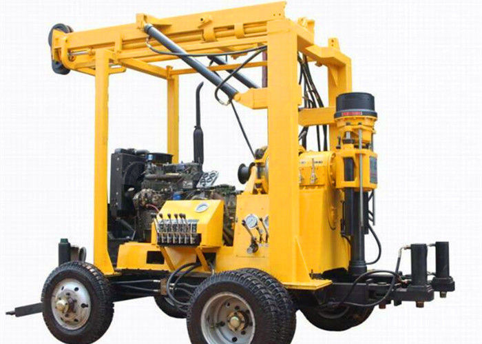 High Rotating Diamond Core Drilling Rig Mechanical Spindle Trailer Type 800m Depth
