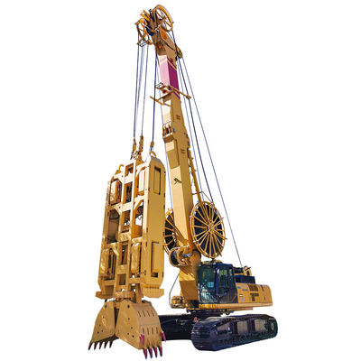 벽체 폭 0.35-1.5m과 80m 깊이와 수력 격막벽 잡기